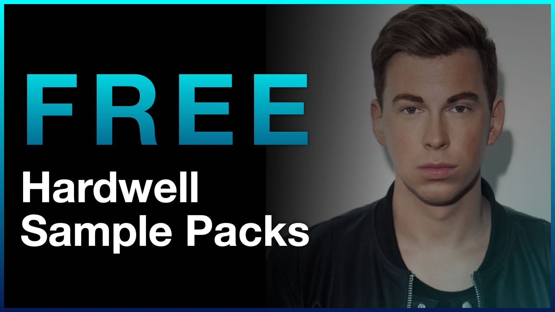 Free Hardwell Sample Packs banner featuring a portrait of producer Hardwell