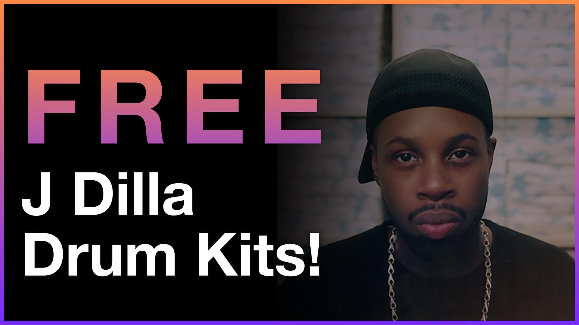Free J Dilla drum kits banner with artist portrait on dark background