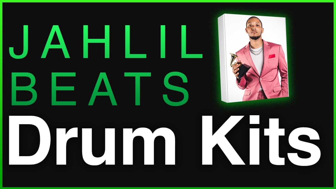 Jahlil Beats Drum Kits banner featuring the producer on a product box